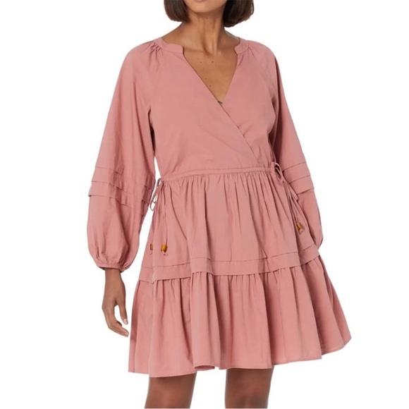 NWT Madewell Crinkle Poplin Wrap Mini Dress in Vintage Quartz - XXS / XS - Picture 16 of 16